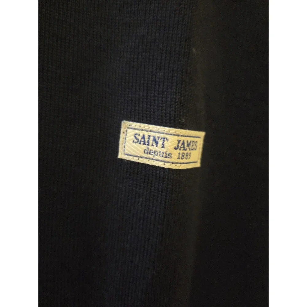 NWOT Saint James Depuis 1889 Full-Zip Wool Sweater Navy Sailor Stripe 46/XL